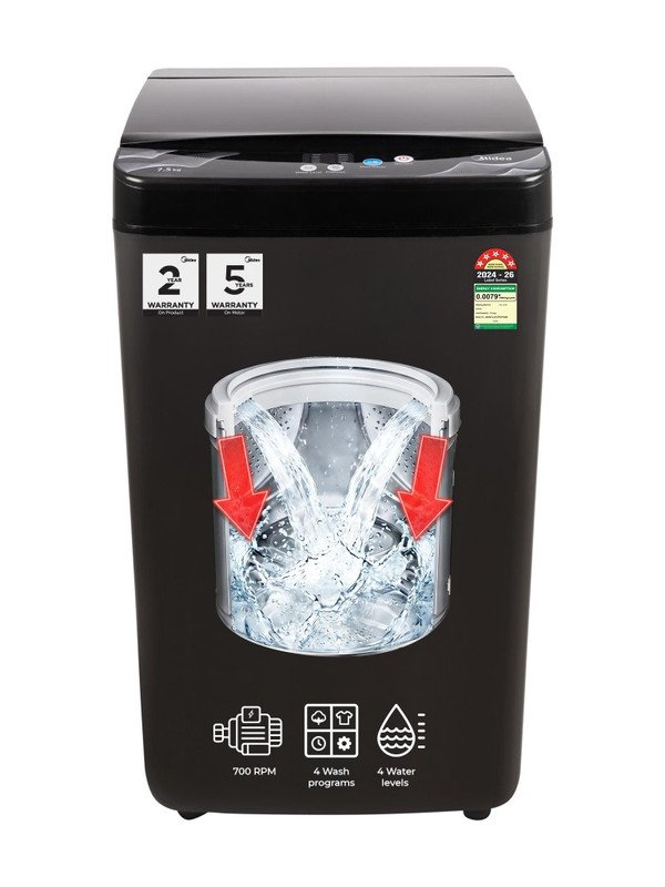 LG 8 Kg, 5 Star, Wi-Fi, Direct Drive Technology, Steam Wash, 6 Motion DD, Fully-Automatic Front Load Washing Machine (FHB1208Z4M, Allergy Care, In-Built Heater, Touch Panel, Middle Black)