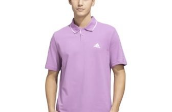 adidas Men’s Tipping Polo Casual Polo Shirts, Purple, Small