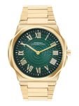 French Connection Textured Green Round Dial with Gold Stainless Steel Strap Watch for Mens – FCN0125GM