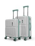 Safari Roma Hard Luggage Trolley Bag with 8 Wheels Set of Cabin and Medium Size Suitcases – Fog Grey