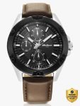 Titan Titan Octane Multifunction Black Dial Brown LeatherStrap Automatic Analog Watch  – For Men