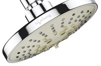 Lifelong Shower Head for Bathroom|4-Inch High-Pressure Overhead Shower Without Arm|Easy Install & Round Angle Adjustable Head|Rain & Mixed Spray Modes for Relaxing Shower Experience (LLHIOS03),Multi