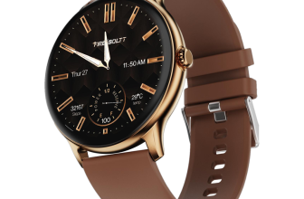 Fire-Boltt Ninja Talk 35.3mm (1.39) Round Bluetooth Calling Metal Body,120 Sports Modes Smartwatch(Mocha Mouse Strap, Free Size)