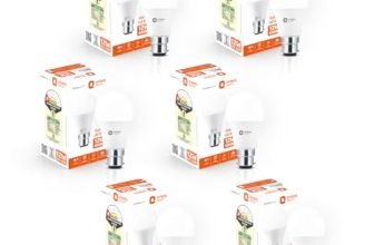 Orient Electric 12W High Glow LED bulb| 180-degree wide beam angle| Voltage surge protection up to 4 kV| 6500K, Cool White| B22d base| Made in India| Pack of 6