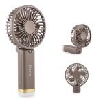 Gesto Portable Fan Rechargeable with LED Light – Foldable Mini Fan, Small Fan,USB Charging Hand Fan with 1200mAh Battery & 3 Speed Modes | Travel, Makeup, Kitchen,Women’s Personal Pankhaa – Grey