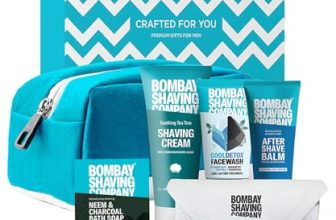 Bombay Shaving Company Premium Shaving Kit For Men | Charcoal Face Scrub, Charcoal Shaving Cream, Post Shave Balm, Neem & Charcoal Bath Soap, Face Towel | Travel Bag | Shaving Kit | Travel Kit For Men