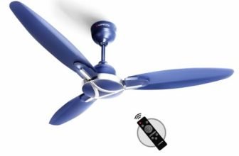 LONGWAY Zephyr 1200 mm BLDC Ceiling Fan with Remote Control | BEE 5 Star Rated Energy Efficient | Ultra High Speed 3 Blade Anti-Dust Decorative Ceiling Fan | 3 Years Warranty (Silver Blue, Pack of 1)
