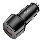 boAt 55W Car Charger with Dual Port USB-A and USB-C; Supports QC, PD & PPS Advanced Charging Protocols | 12-Layer Smart IC Protection | Compact, Lightweight, Heat & Scratch Resistant (Carbon Black)