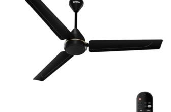 Crompton Energion Hyperboost 1200mm BLDC Ceiling Fan | Point Anywhere Remote Control | BEE 5 Star Rated Energy Efficient | Superior Air Delivery | 2 Year Brand Warranty | Matte Black