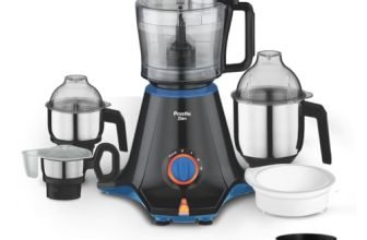 Preethi Zion 750W Mixer Grinder, 4 Jars, Food Processor & Flexi Lid, Black