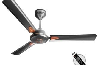 LONGWAY Aero 1200 mm BLDC Ceiling Fan with Remote Control | BEE 5 Star Rated Energy Efficient | Ultra High Speed 3 Blade Anti-Dust Decorative Ceiling Fan (1, Smoked Brown)