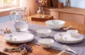 La Opala Novo Opalware Dinner Set, 35 Pcs for Family of 6, Blue Florets