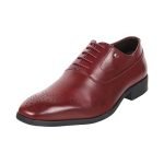 Metro Men Maroon Brogue Leather Shoes UK/9 EU/43