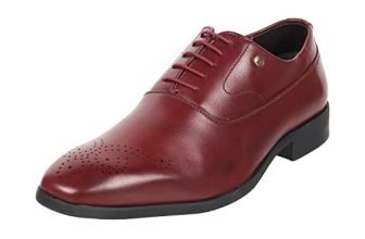 Metro Men Maroon Brogue Leather Shoes UK/9 EU/43