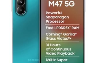 Samsung Galaxy M47 5G Mobile (Blaze Blue, 6GB RAM, 128GB Storage, 6000mAh Battery)| 50MP OIS| Snapdragon Processor| LPDDR5X RAM,UFS 3.1 Storage| Gorilla Glass Victus+| sAMOLED| Knox Security| AI