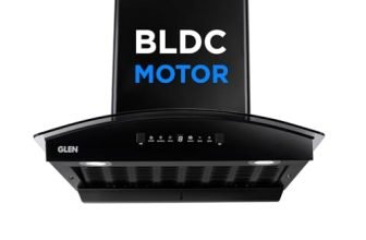 Hood FABIA Black Kitchen Chimney 60cm |1600m³/hr Suction Capacity | Filterless Thermal Auto Clean Chimney | Curved Glass Design |Touch & Gesture Control|1-Year Comprehensive Warranty & 7-Year Motor