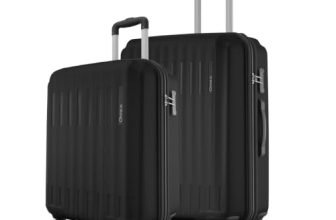 Safari Genius Alley Set of 2 (Cabin + Medium) Trolley Bags Hard Case Polypropylene, 4 Spinner Wheels, 360 Degree Wheeling Luggage, Travel Bag, Suitcase for Travel, Trolley Bags for Travel, Black