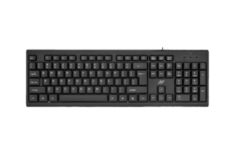 Ant Value FKBRI01 Wired USB Standard Laptop Keyboard Compatible with Desktop, Laptop, Mac with 107 Keys Full Size Layout, Ultra Silent Operation, Spill-Resistant Membrane Water-Resistant Coating, 1.8m Cable, 10 Million Keystrokes Life(Black)