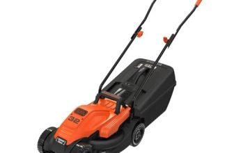 BLACK+DECKER BEMW451BH-B1 1200W Electric Lawn Mower With Bike Handle, 13″ (33cm) Winged Blade,Max. Mowing Area 300 Meter Square, 35 L Grassbox Capacity, 12m Cable Length, 1 Year Manufacturer Warranty