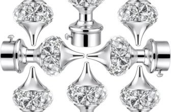 Ghazian Silver Curtain Knobs, Rod Rail Bracket Metal(Pack of 8)