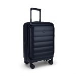 F Gear Valencia 54cm Small German Makrolon Polycarbonate, Front-Opening Hard Luggage | 8 Super Silent 360° Spinner Wheels, Cabin Suitcase for Travel | Expandable, Lightweight, TSA Lock | Navy