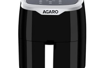 AGARO Galaxy Digital Air Fryer For Home, 4.5L, Electric Air Fryer, Convection Oven, 1400W, 7 Preset Programs & Reheat, 360 Degrees Air Circulation, Digital Touch Display, Bake, Roast, Toast, Black