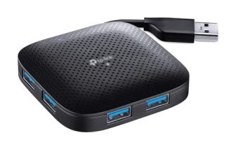 TP-Link UH400 USB 3.0 4-Port Portable Data Hub for Mac, iMac, MacBook Pro Air, Ultrabooks, Tablet, Laptop and Any PC, Windows, Mac OS X and Linux Systems- Black