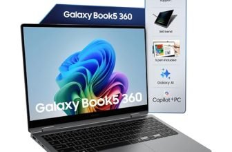 Samsung Galaxy Book5 360 | Intel Evo Core Ultra 5 226V | Built-in AI | 15.6″ (39.6cm) Touchscreen 2-in-1 AMOLED 60Hz | 500 Nits (16GB/512GB SSD/Intel Arc/Win11/MSO’21/Gray/1.46kg) | S-Pen Included