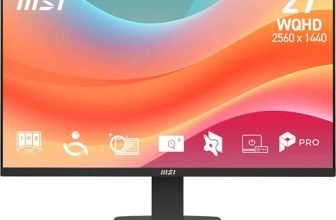 MSI PRO MP273Q E7 27-Inch WQHD Computer Monitor, 2560×1440 IPS, 75Hz, 1ms, Eye Care, Tilt Adjustable, Vesa Mount, Black