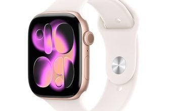 Apple Watch Series 11 GPS 46mm Rose Gold Aluminium Case with Light Blush Sport Band – S/M