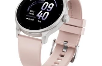 boAt Lunar Connect 2 with 1.28″ (3.25 cm) HD Display, Metallic Design, HR, SpO2 & Sleep Tracking, Bluetooth Calling, Emergency SOS, Smart Watch for Men & Women (Cherry Blossom)
