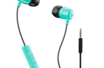 Skullcandy Jib In-Ear Wired Earbuds with Mic – Supreme Sound, Comfortable Silicone Ear Gels, Noise Isolating Fit, Hands-Free Calling, 3.5mm Jack Compatible with Smartphones Tablets Laptops, Gray Miami