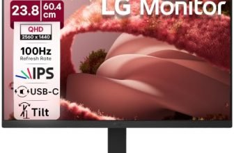 LG 24U631A 60.4 cm (23.8 Inch) QHD (2560×1440) IPS PC Monitor with 100Hz, 5ms (GtG) HDR10, Flicker Safe, Reader Mode, HDMI, USB-C, Anti-Glare, 3-Side Virtually Borderless Design, sRGB 99% (Black)